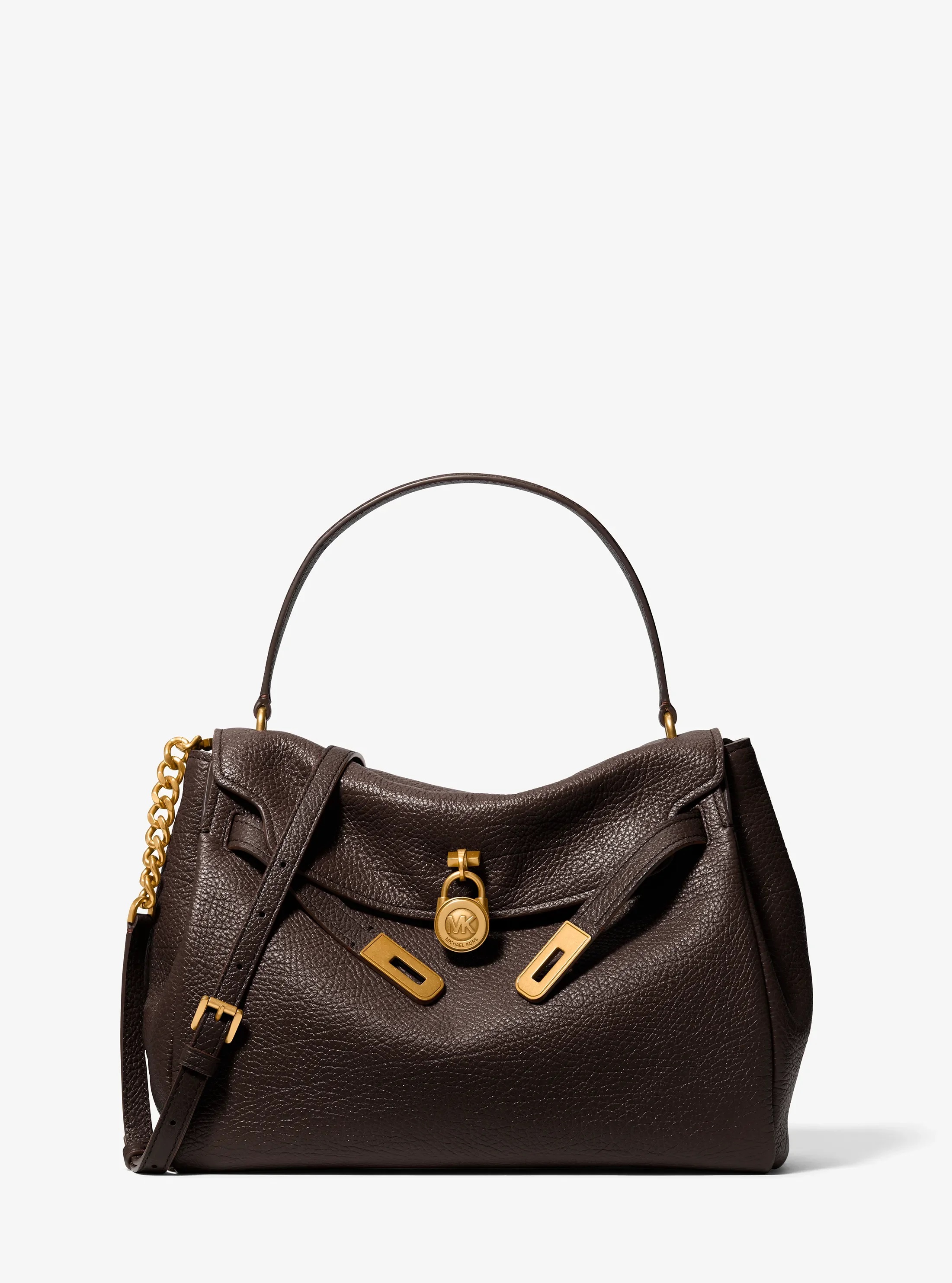 MICHAEL KORS HAMILTON LARGE TEXTURED LEATHER SLOUCHY SATCHEL ΤΣΑΝΤΑ
