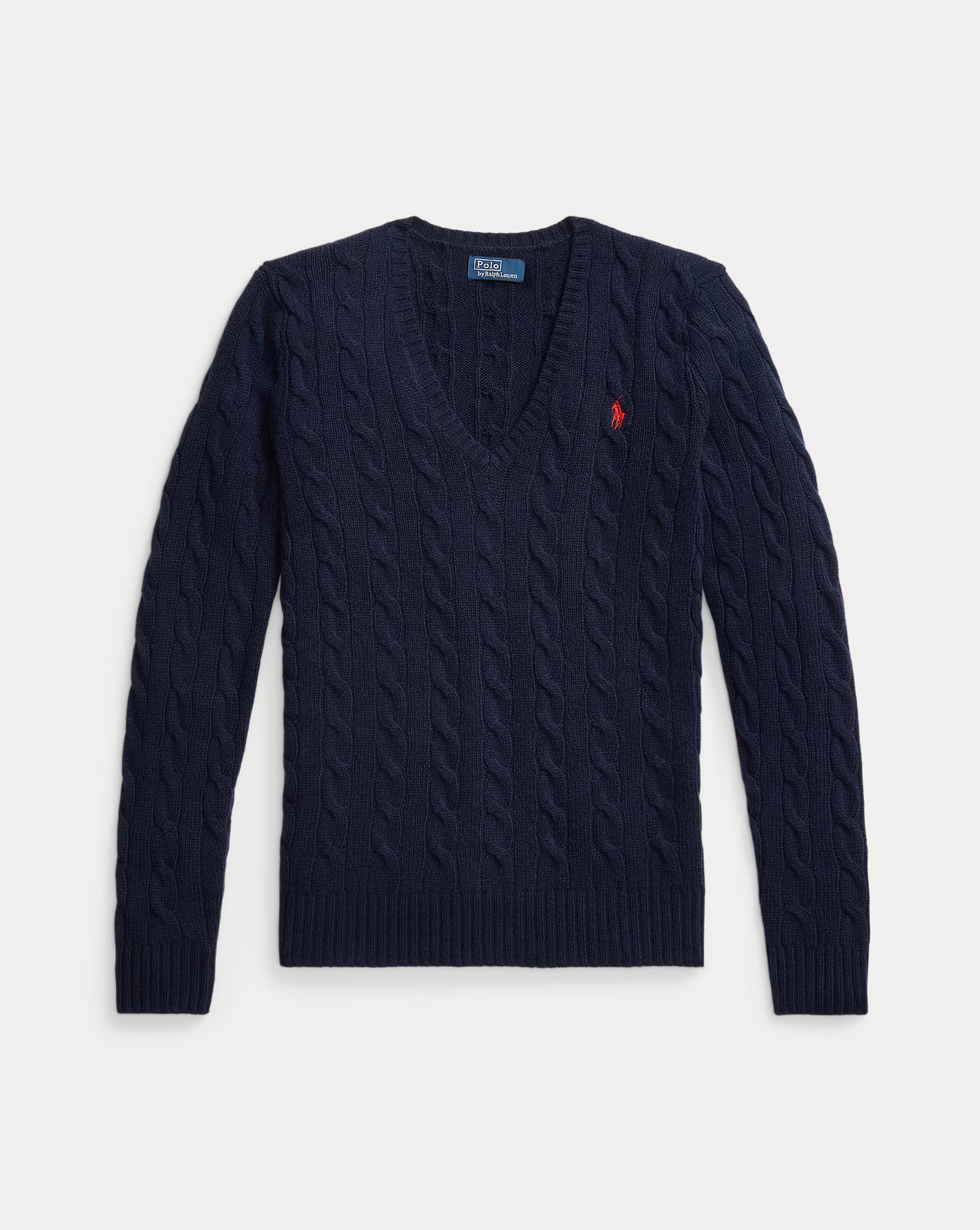 POLO RALPH LAUREN CABLE KNIT WOOL-CASHMERE V-NECK ΠΛΕΚΤΟ