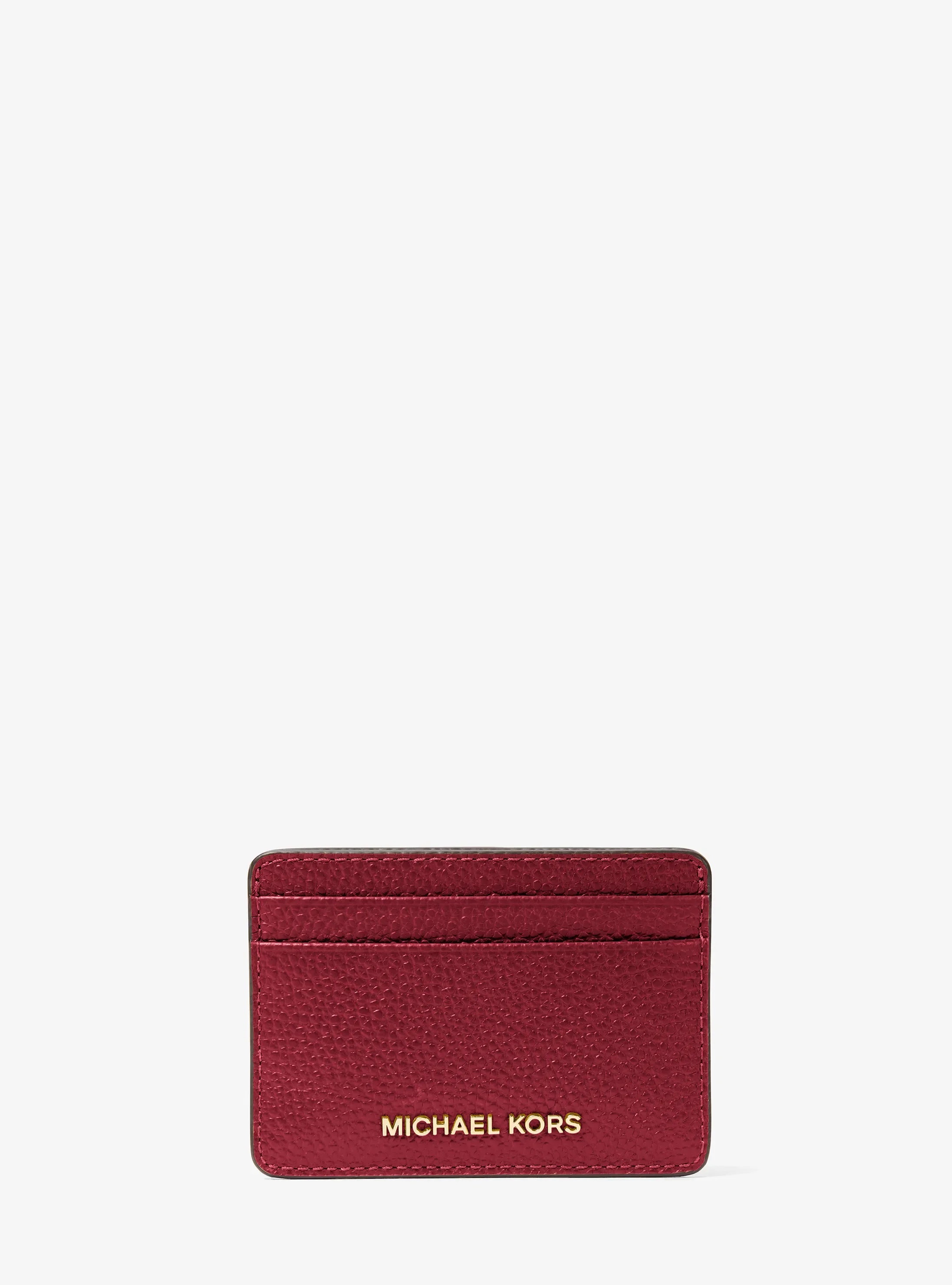 MICHAEL KORS JET SET PEBBLED LEATHER CARD CASE 