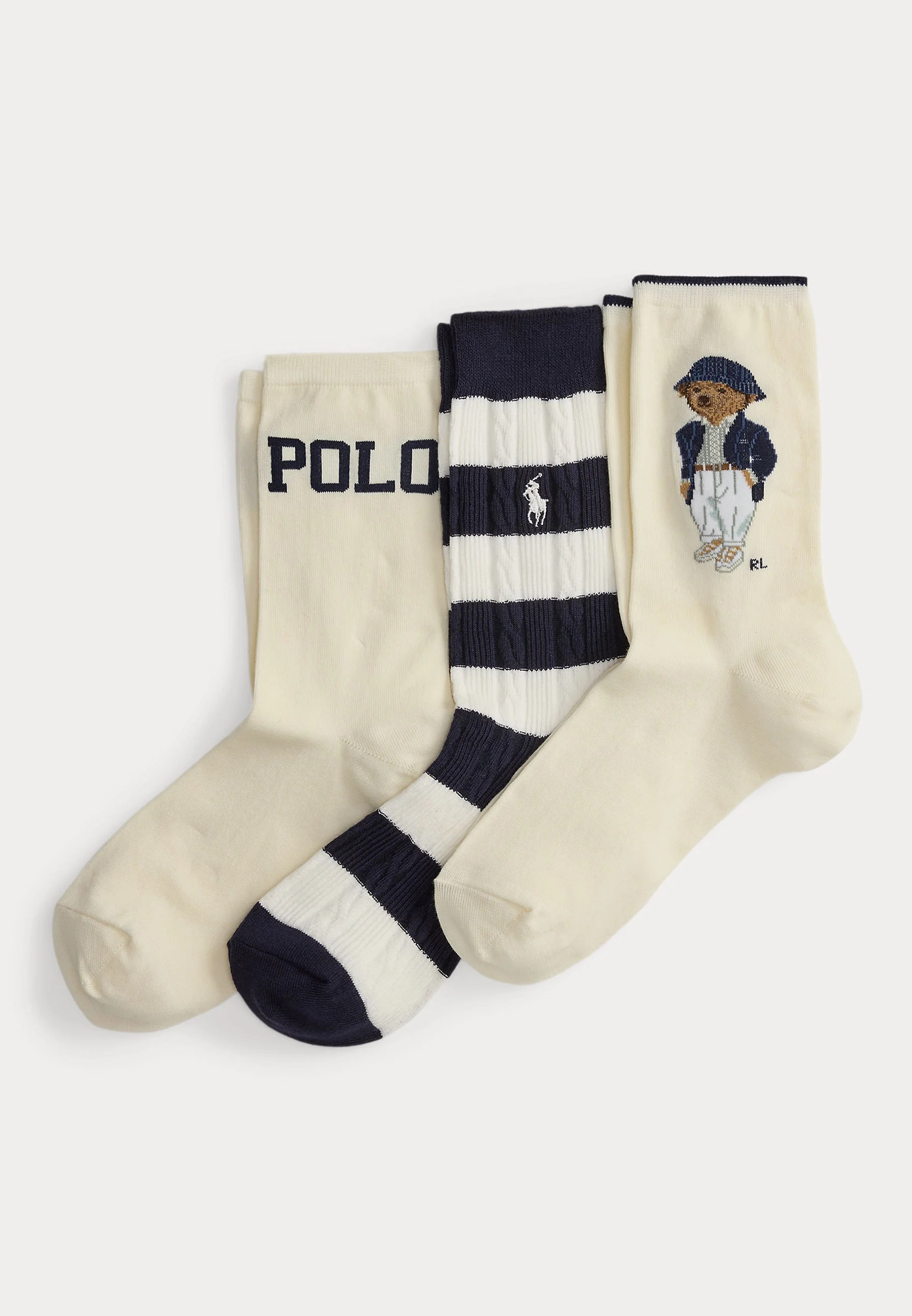 POLO LALPH LAUREN POLO BEAR STRIPED 3-PACK ΚΑΛΤΣΕΣ