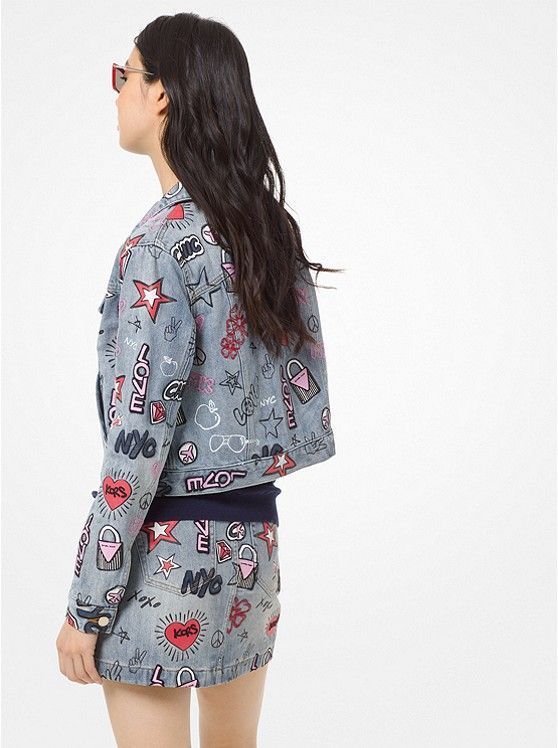 michael kors embroidered denim jacket