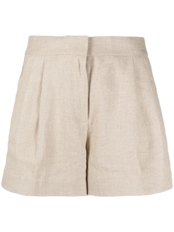 MICHAEL KORS PLEATED LINEN SHORTS