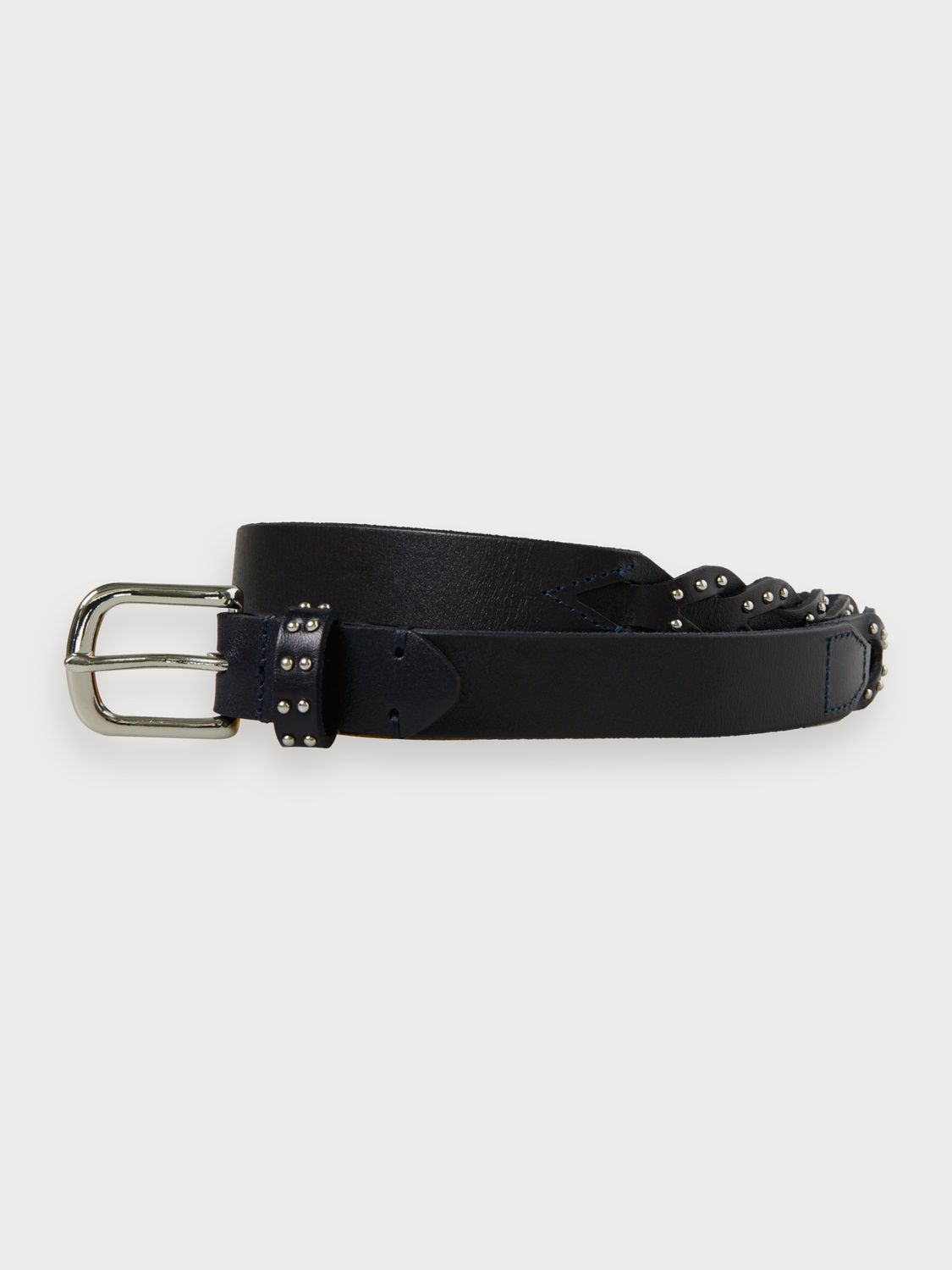 MAISON SCOTCH BRAIDED STUDDED LEATHER ΖΩΝΗ