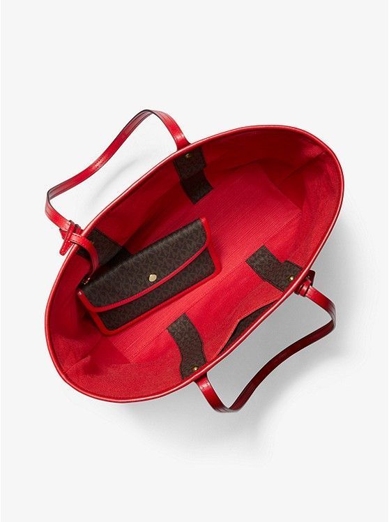 michael kors eva stripe tote