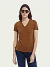 SCOTCH & SODA LINEN V-NECK T-SHIRT 