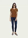 SCOTCH & SODA LINEN V-NECK T-SHIRT 