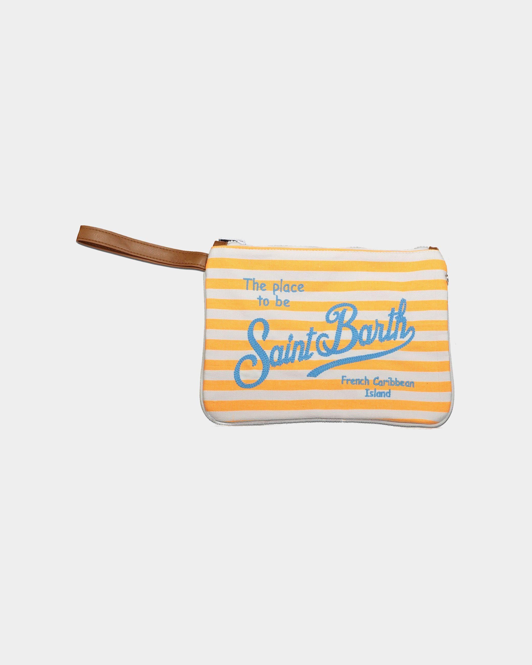 MC2 SAINT BARTH STRIPED CANVAS WITH EMBROIDERED LOGO POCHETTE ΤΣΑΝΤΑΚΙ