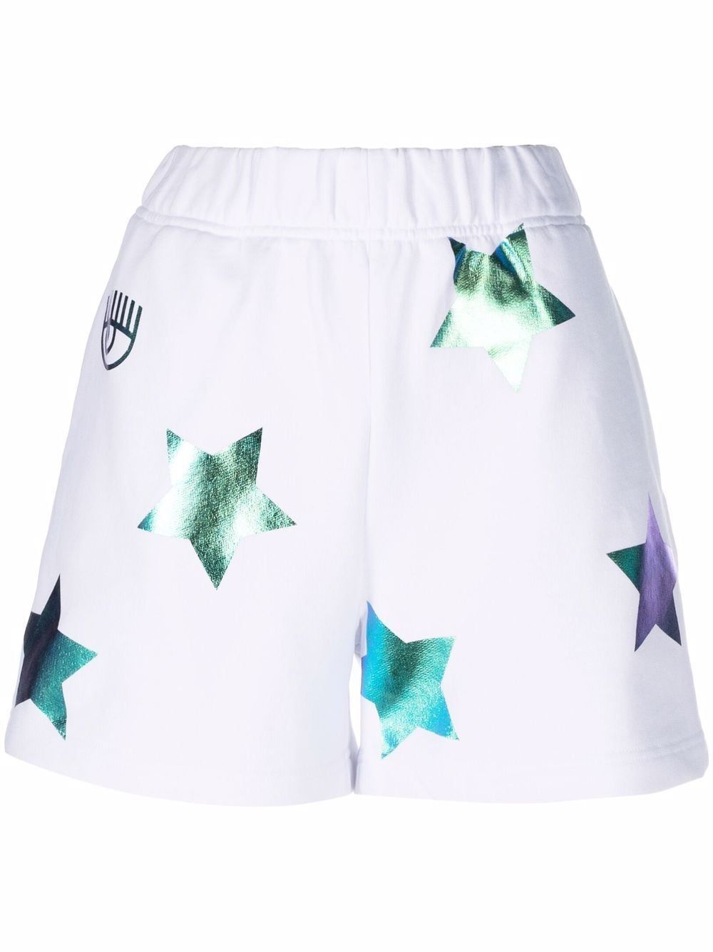 CHIARA FERRAGNI STAR-PRINT TRACK-SHORTS