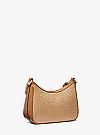 MICHAEL KORS LOGO EMBROIDERED STRAW CHAIN CLUTCH