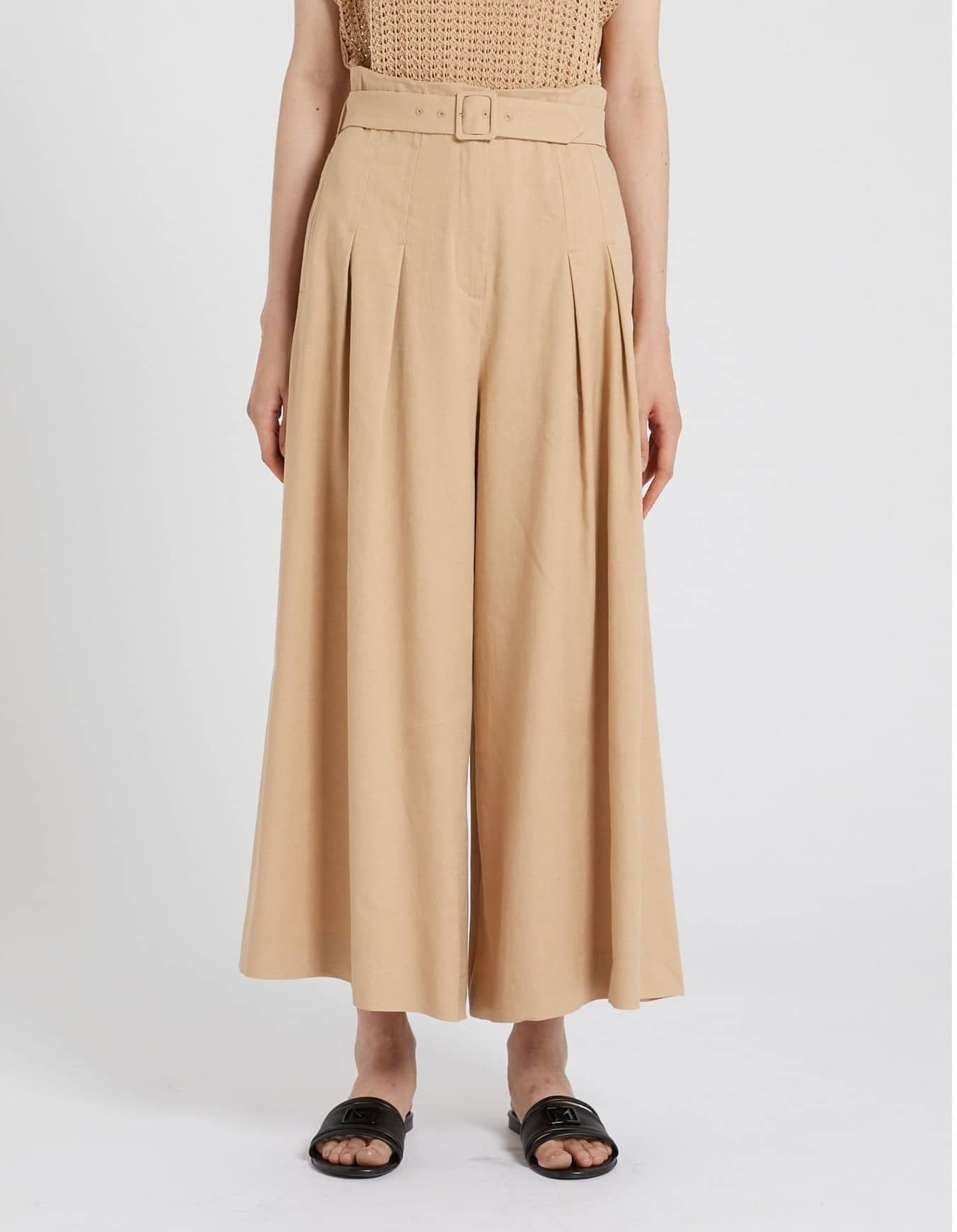 MARELLA CURIER LINEN WIDE LEG ΠΑΝΤΕΛΟΝΙ