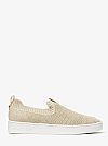 MICHAEL KORS JUNO METALLIC STRETCH KNIT SLIP ON SNEAKER