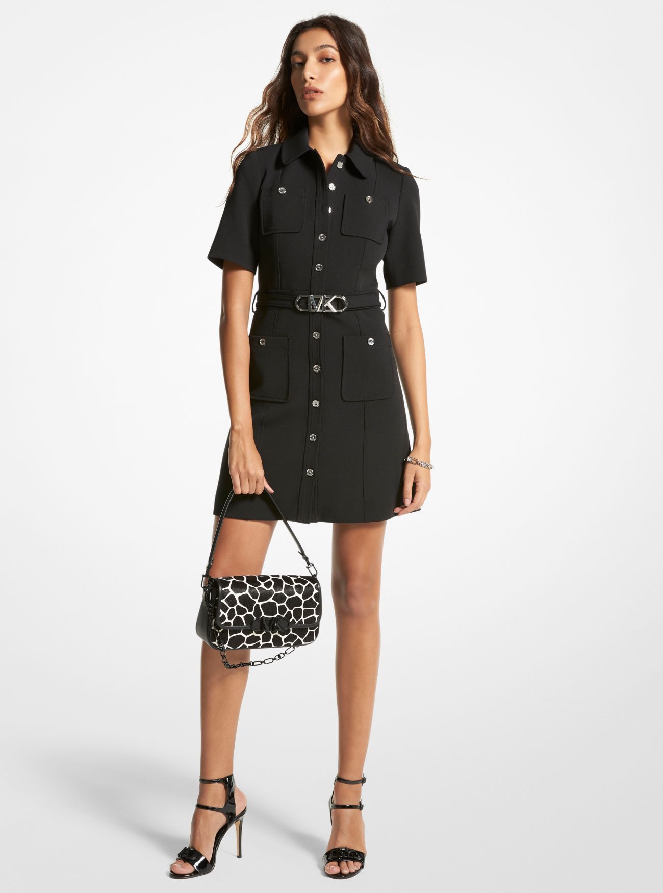 MICHAEL KORS STRETCH CREPE BELTED UTILITY ΦΟΡΕΜΑ