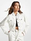 MICHAEL KORS CROPPED STRETCH DENIM JACKET