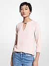 MICHAEL KORS EMBELLISHED CREPE BLOUSE