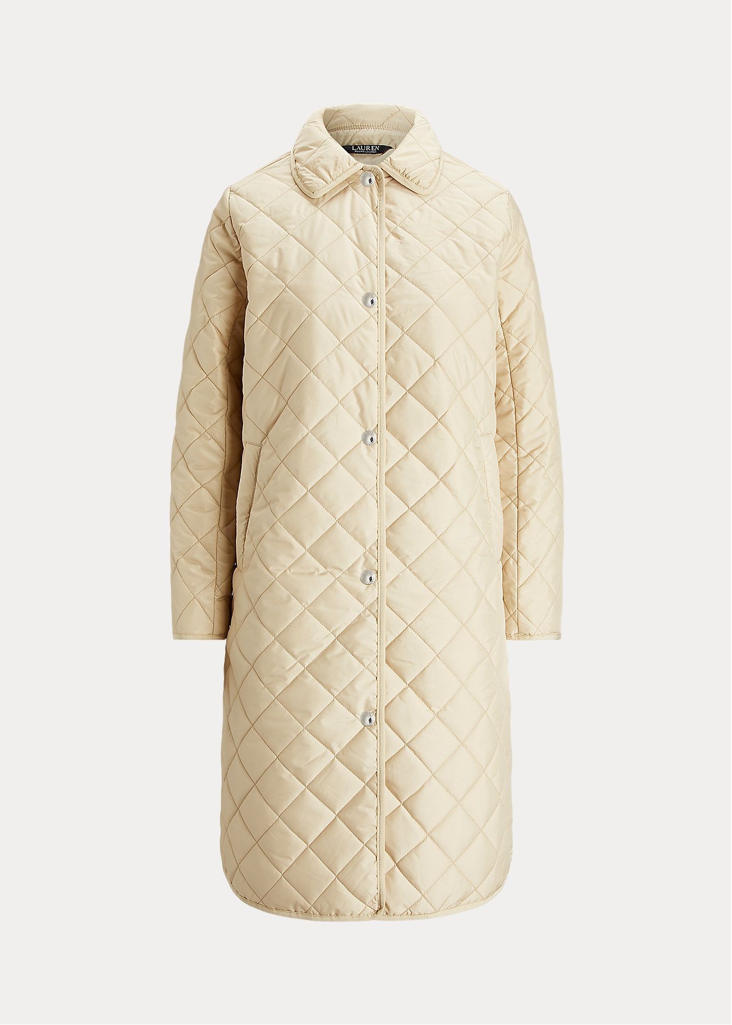 LAUREN RALPH LAUREN QUILTED SINGLE BREASTED ΜΑΚΡΥ ΜΠΟΥΦΑΝ