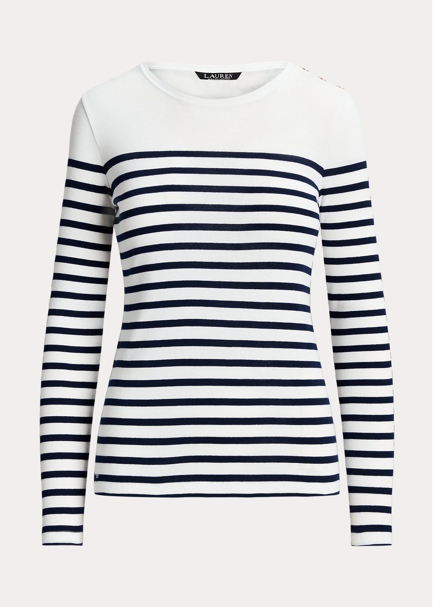 LAUREN RALPH LAUREN STRIPED COTTON LONG-SLEEVE ΜΠΛΟΥΖΑ