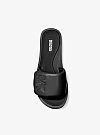 MICHAEL KORS FAUX LEATHER PLATFORM SLIDES
