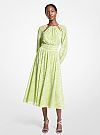 MICHAEL KORS ZEBRA PRINT GEORGETTE MIDI PLEATED ΦΟΡΕΜΑ
