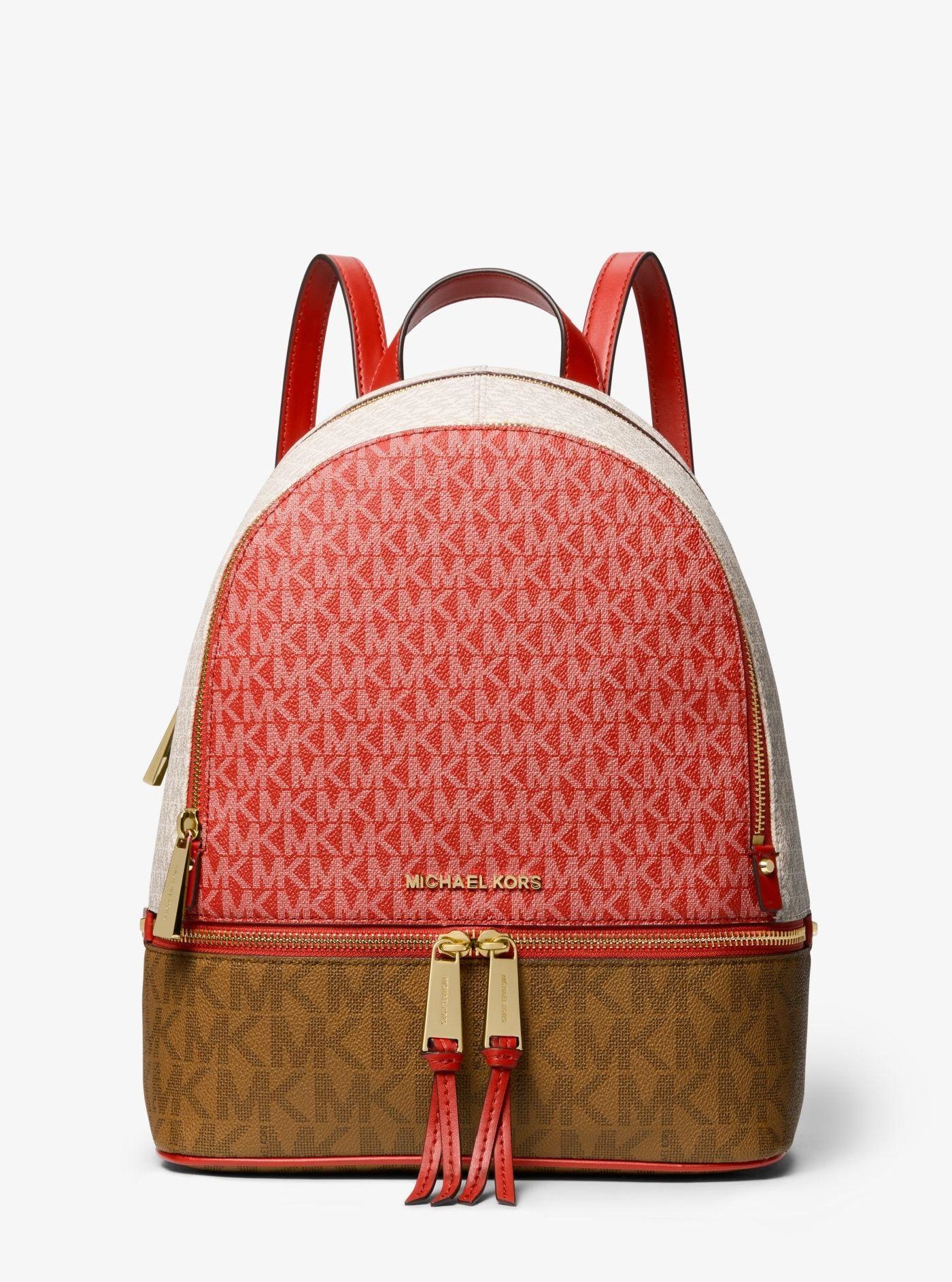 MICHAEL KORS RHEA MEDIUM COLOR-BLOCK LOGO ΣΑΚΙΔΙΟ