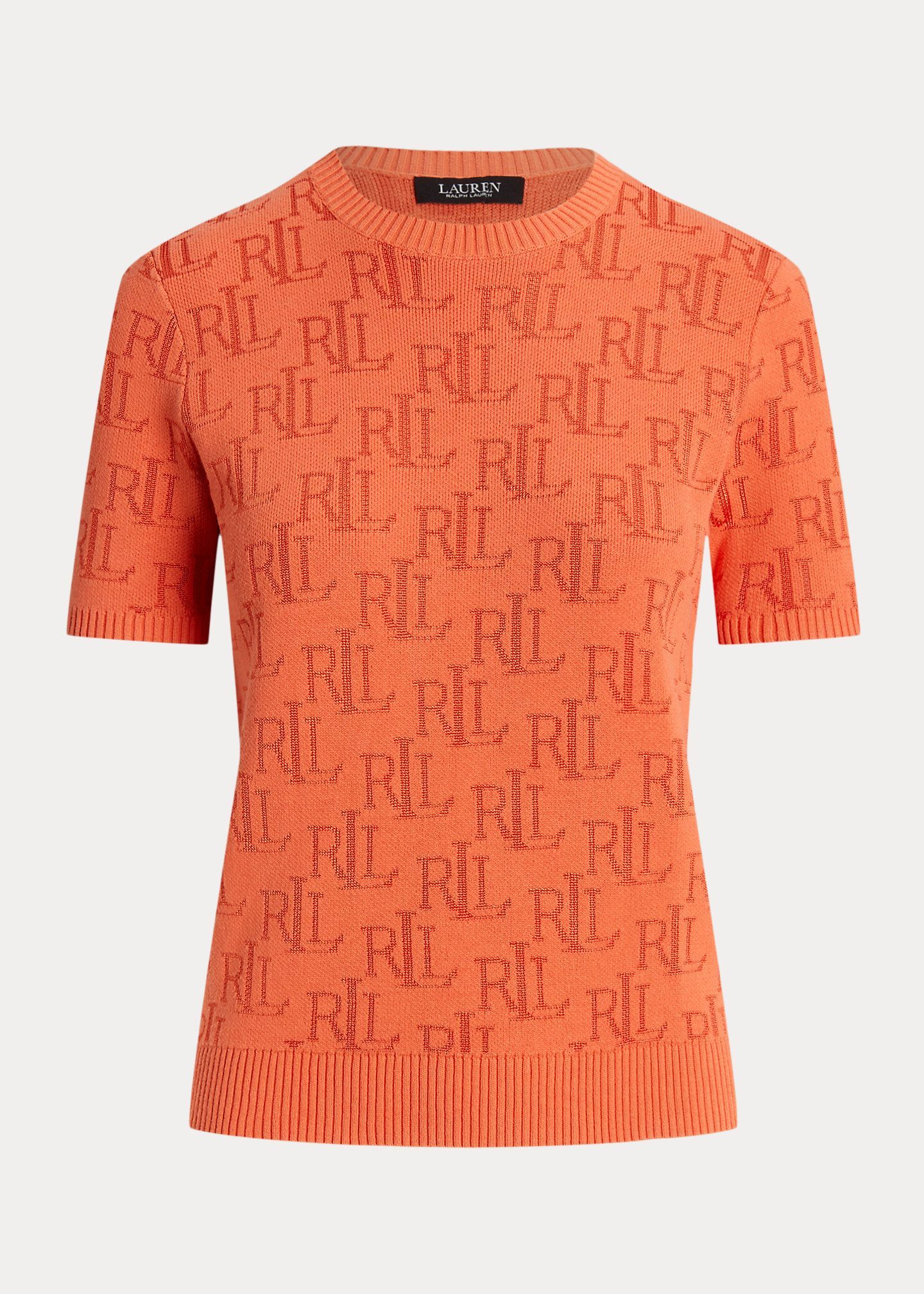 LAUREN RALPH LAUREN MONOGRAM JAQUARD SHORT-SLEEVE ΠΛΕΚΤΟ