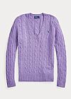 POLO RALPH LAUREN CABLE-KNIT WOOL-CASHMERE V-NECK ΠΛΕΚΤΟ