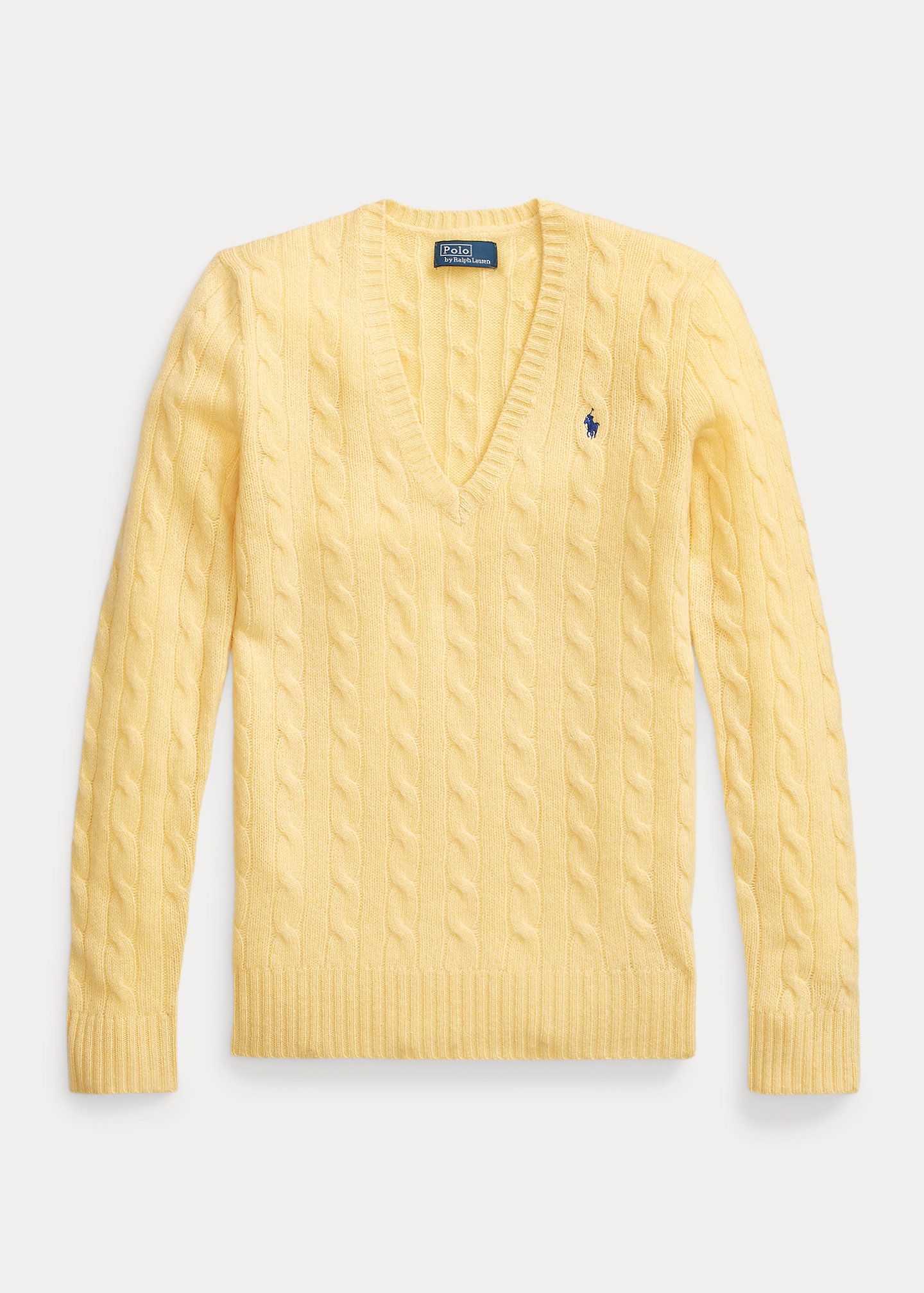 POLO RALPH LAUREN CABLE-KNIT WOOL-CASHMERE V-NECK ΠΛΕΚΤΟ