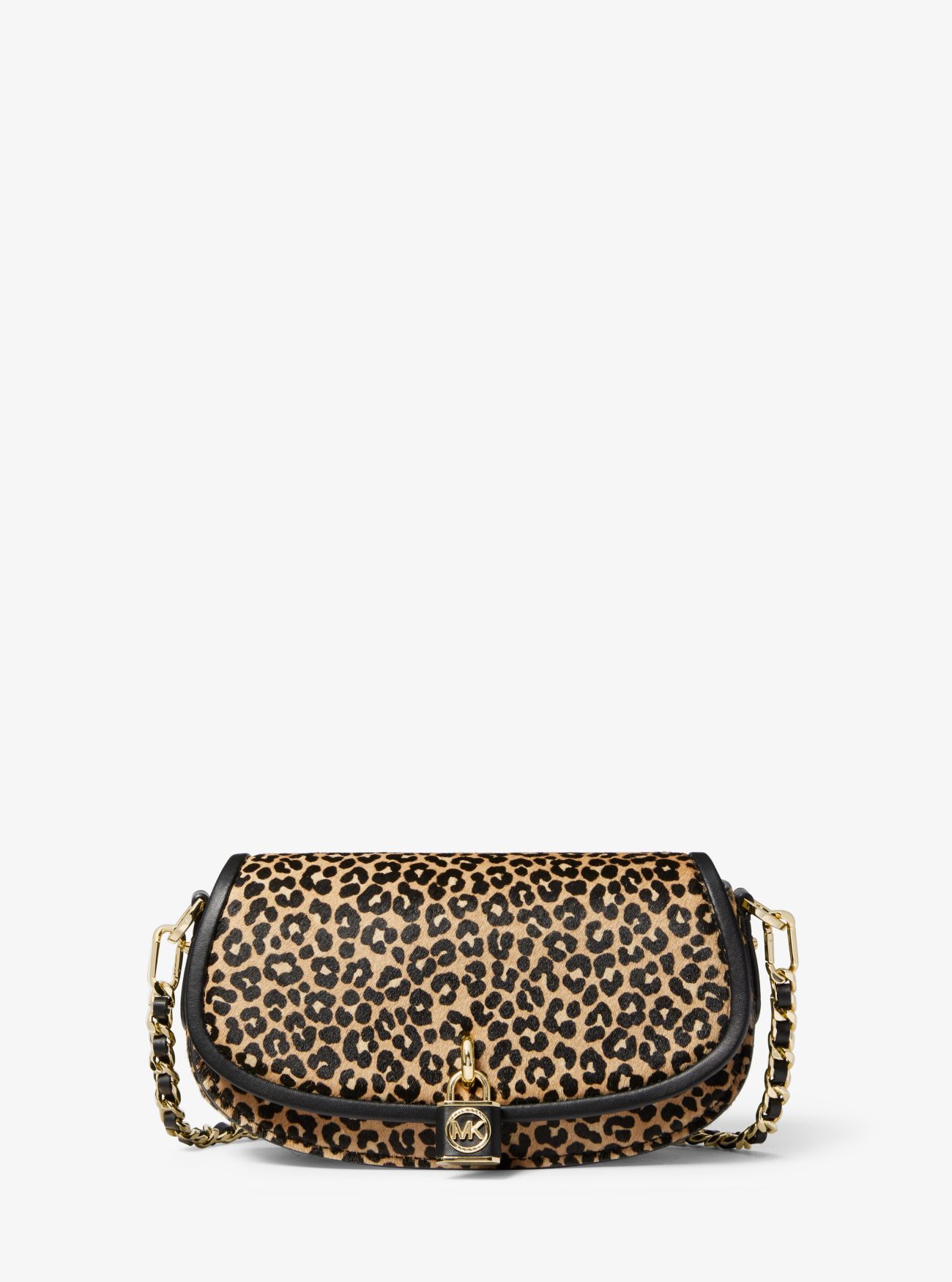 MICHAEL KORS MILA SMALL LEOPARD PRINT CALF LEATHER SHOULDER ΤΣΑΝΤΑ