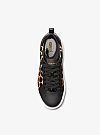 MICHAEL KORS EMMET ANIMAL PRINT CALF HAIR AND LEATHER SNEAKERS