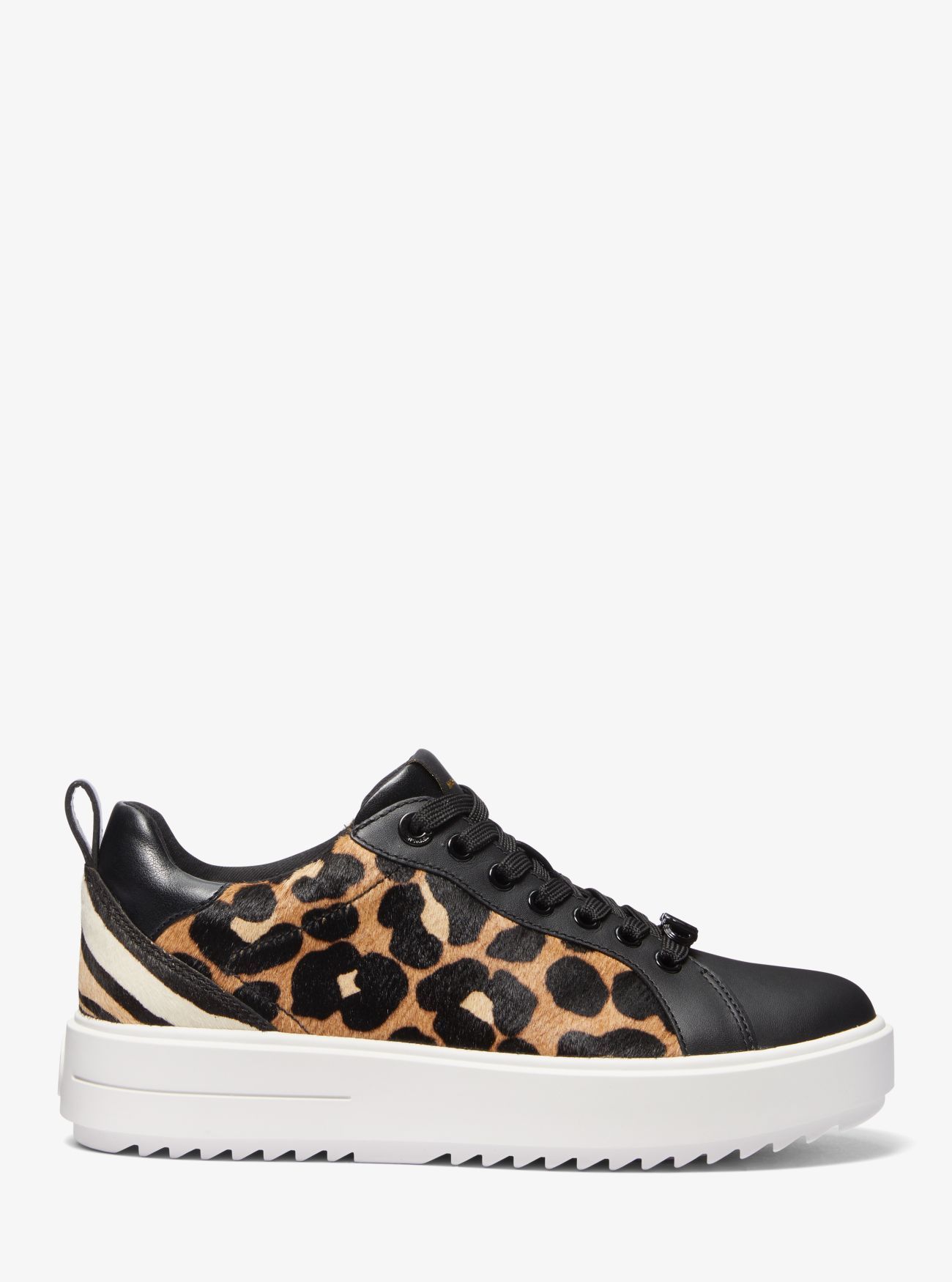 MICHAEL KORS EMMET ANIMAL PRINT CALF HAIR AND LEATHER SNEAKERS