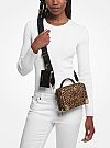 MICHAEL KORS ESTELLE SMALL LEOPARD PRINT CALF HAIR SATCHEL ΤΣΑΝΤΑ
