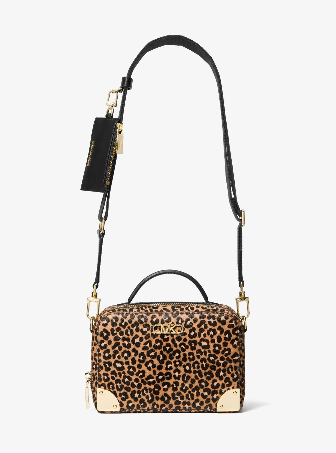 MICHAEL KORS ESTELLE SMALL LEOPARD PRINT CALF HAIR SATCHEL ΤΣΑΝΤΑ