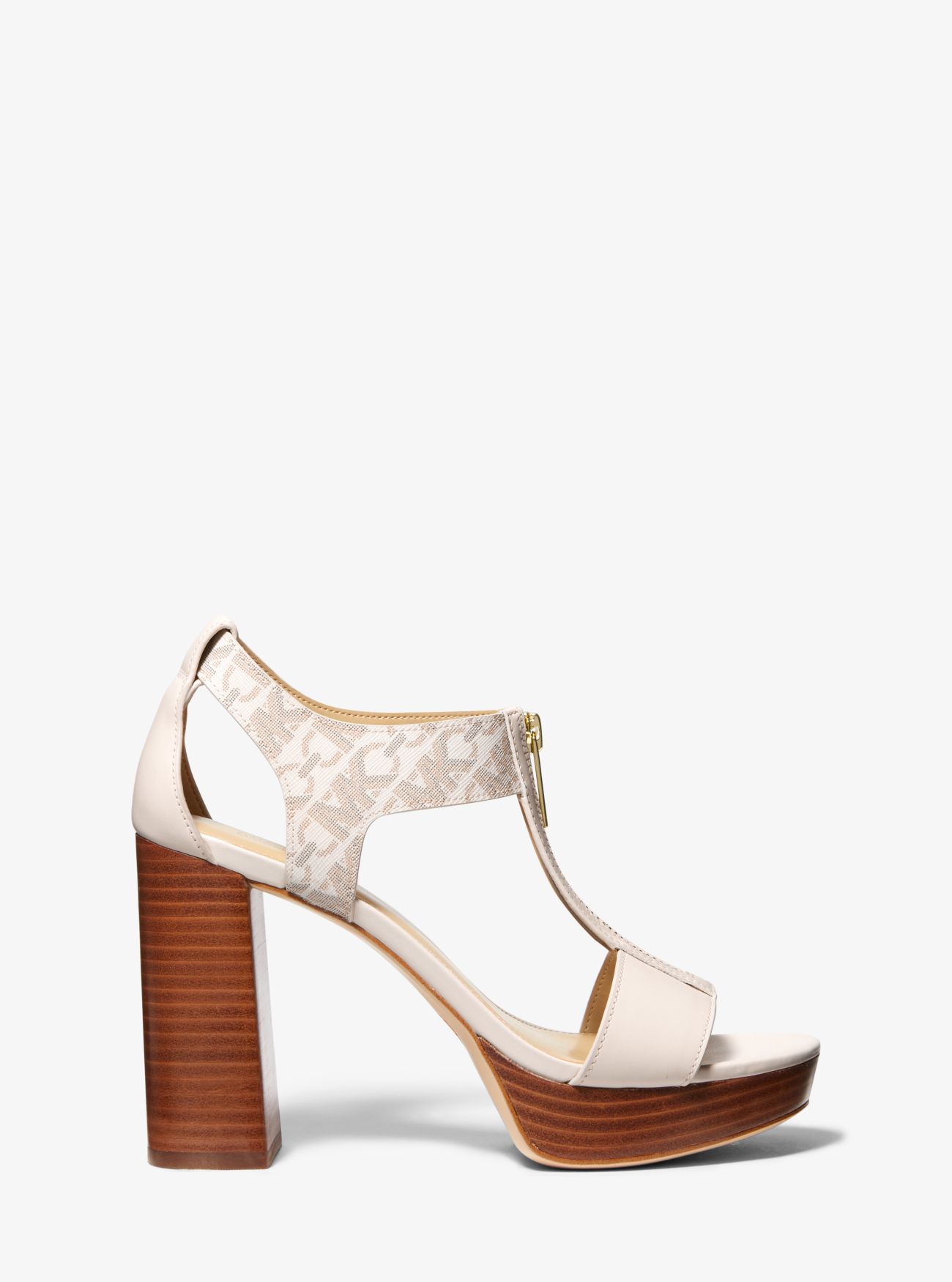 MICHAEL KORS BERKLEY EMPIRE SIGNATURE LOGO & LEATHER BLOCK-HEEL ΠΕΔΙΛΑ