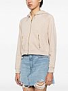 MICHAEL KORS CROPPED ZIP-UP HOODIE