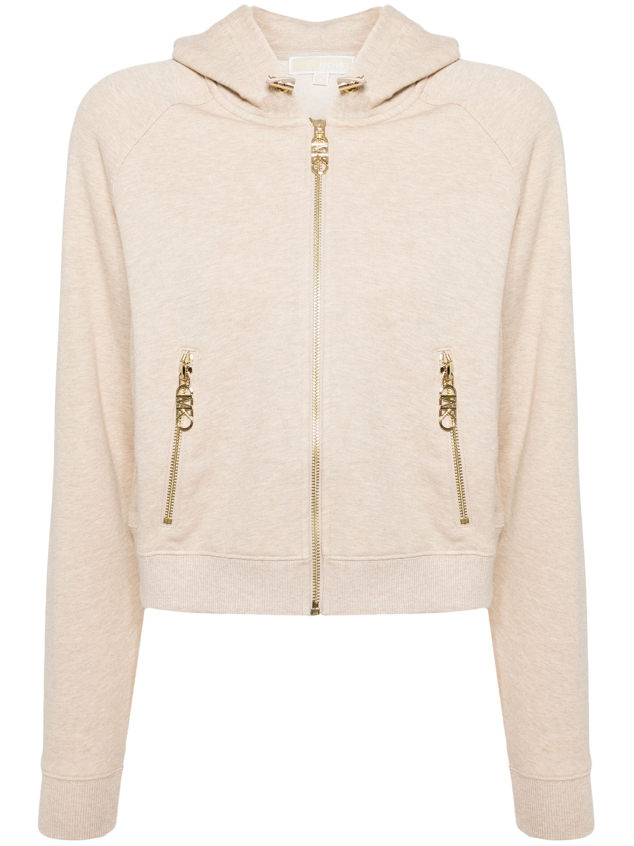 MICHAEL KORS CROPPED ZIP-UP HOODIE