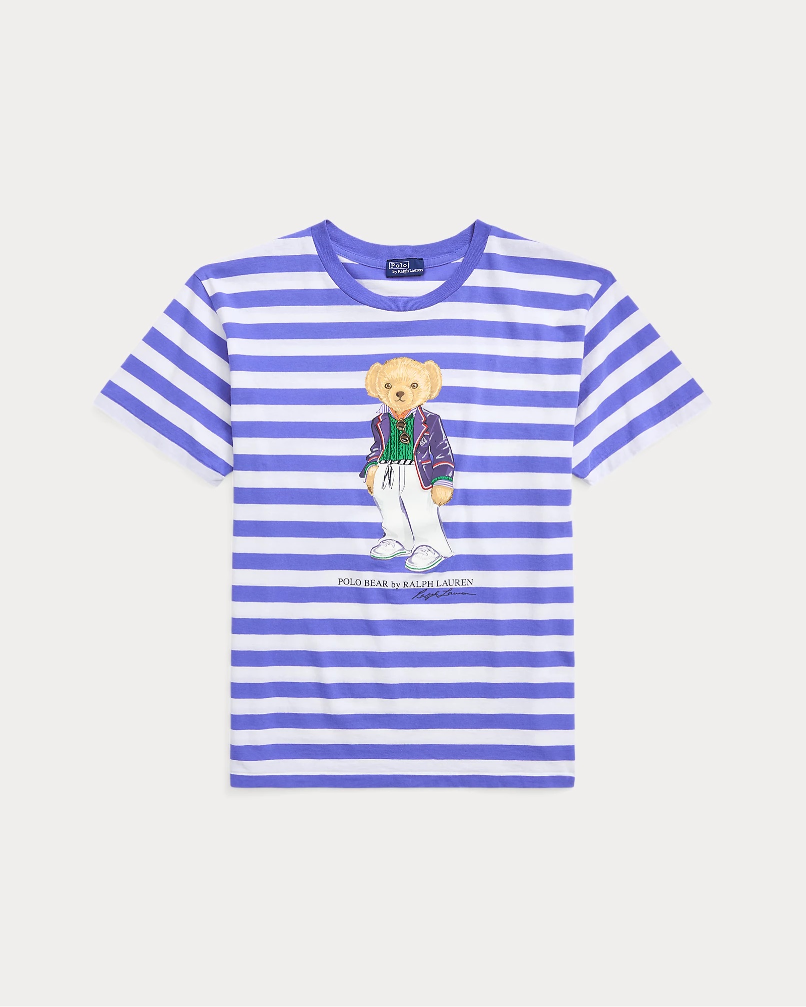 POLO RALPH LAUREN POLO BEAR STRIPED COTTON T-SHIRT