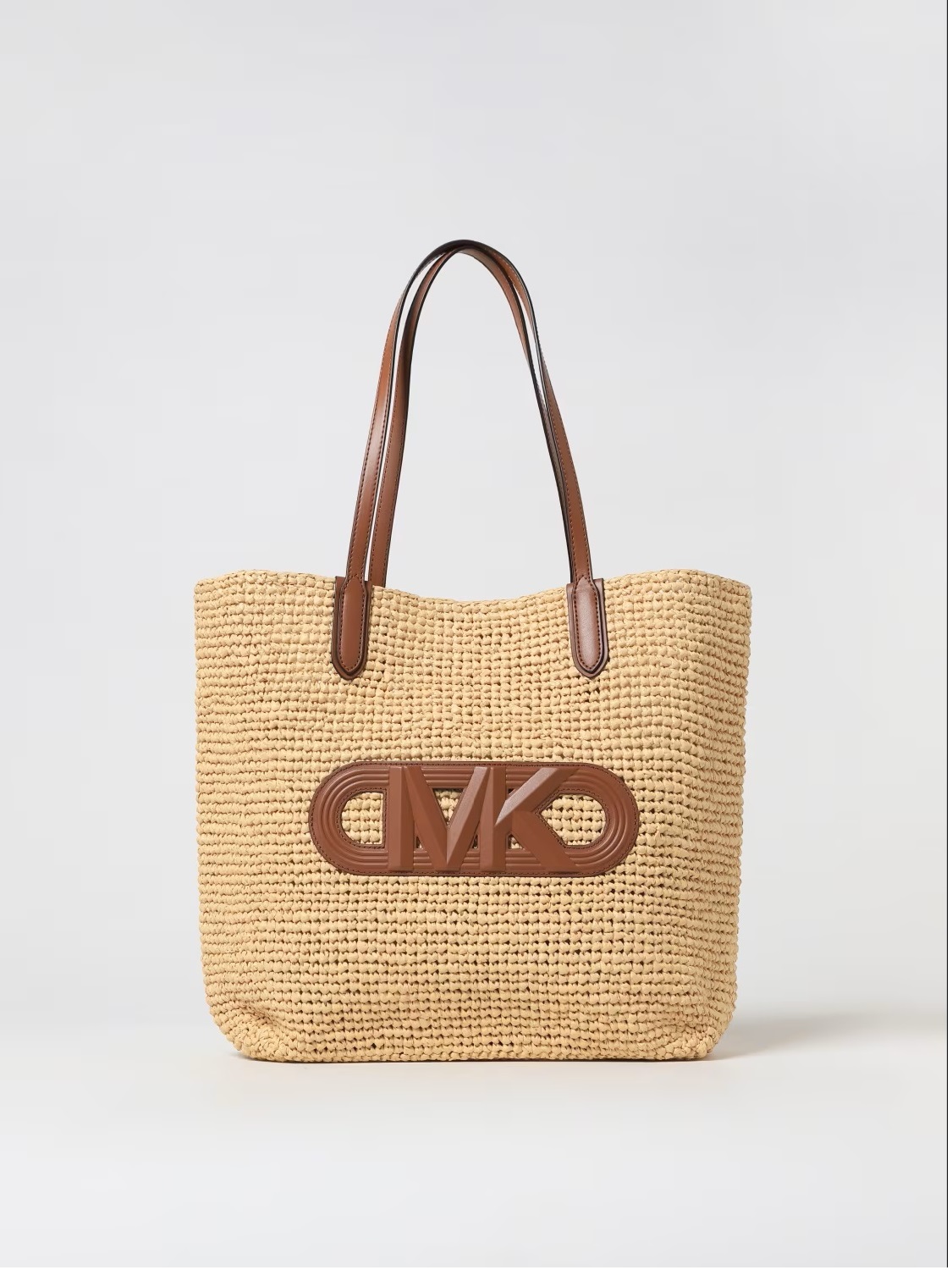 MICHAEL KORS ELIZA EXTRA-LARGE EMPIRE LOGO STRAW TOTE ΤΣΑΝΤΑ