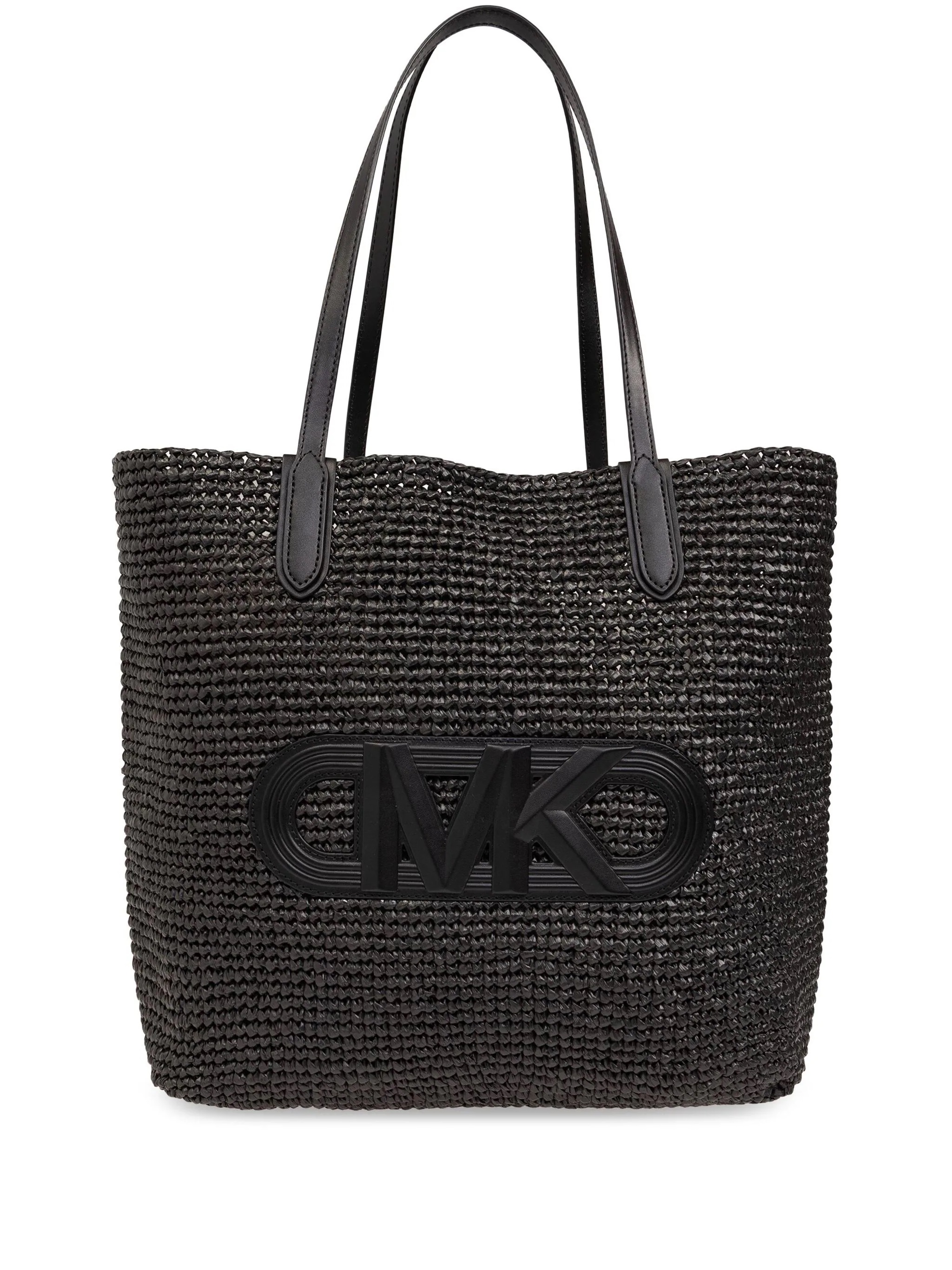 MICHAEL KORS ELIZA EXTRA-LARGE EMPIRE LOGO STRAW TOTE ΤΣΑΝΤΑ