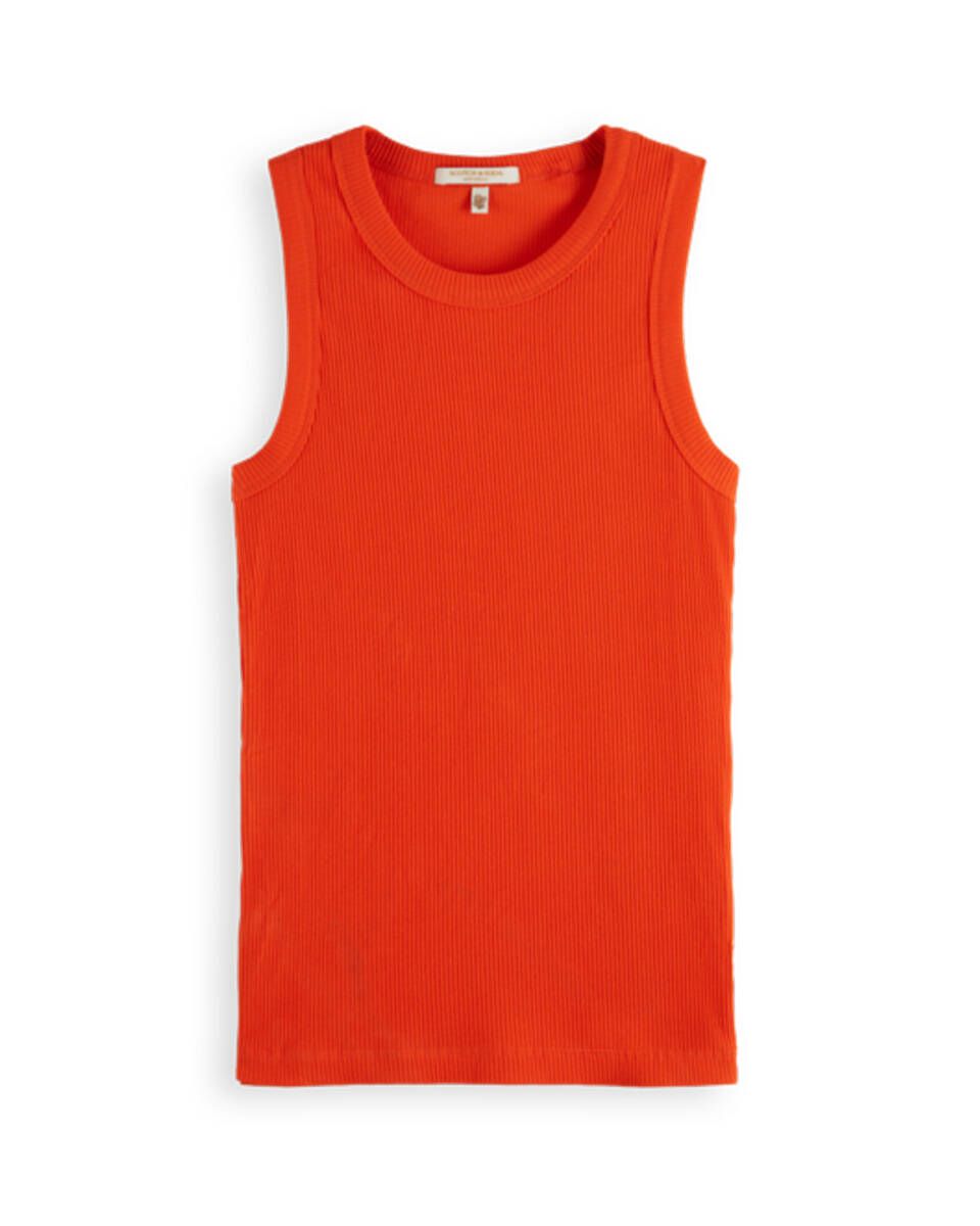 SCOTCH & SODA RIB-KNITTED RACERBACK TANK TOP