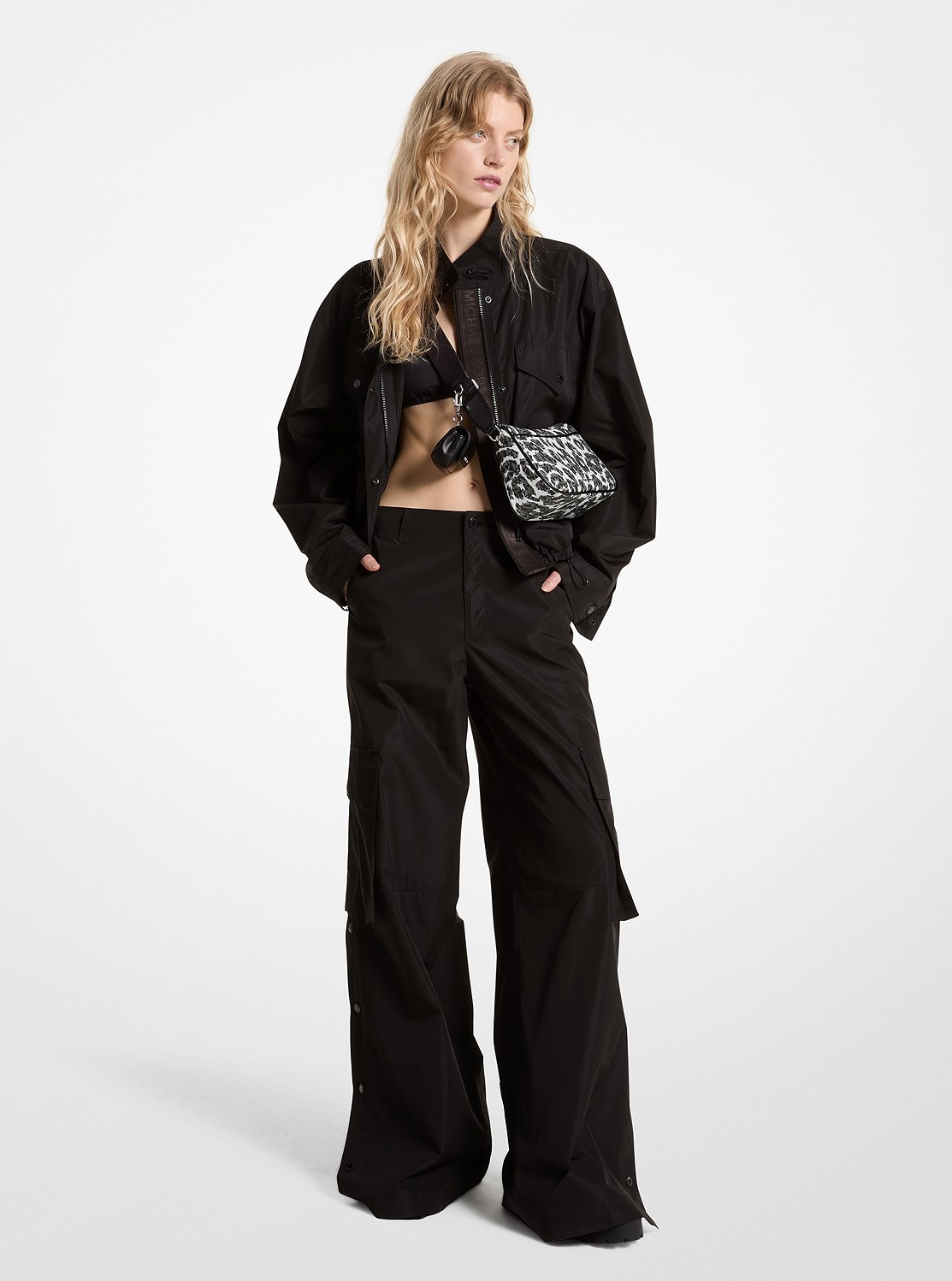 MICHAEL KORS WOVEN WIDE-LEG CARGO ΠΑΝΤΕΛΟΝΙ