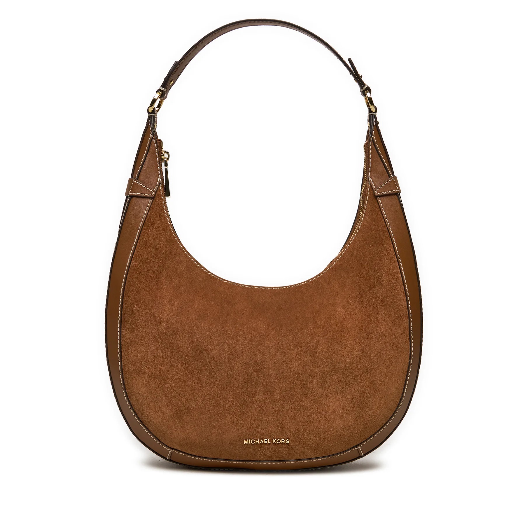 MICHAEL KORS PRESTON LARGE SUEDE CRESCENT SHOULDER ΤΣΑΝΤΑ