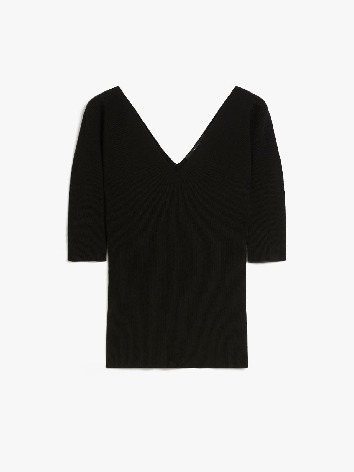 WEEKEND MAX MARA OCEANO RIB-KNIT VISCOSE V-NECK ΠΛΕΚΤΟ