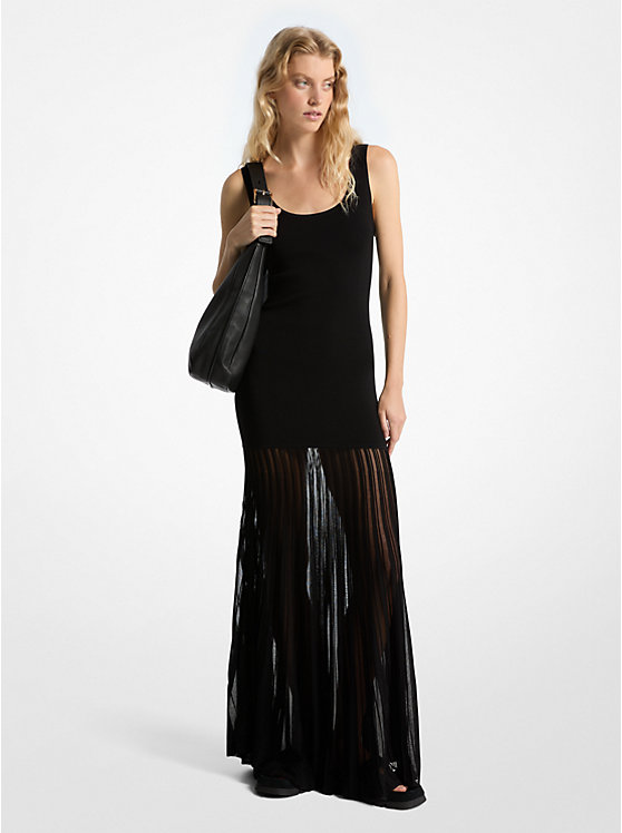MICHAEL KORS STRETCH VISCOSE BLEND SHEER MAXI ΦΟΡΕΜΑ