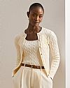 LAUREN RALPH LAUREN CABLE-KNIT COTTON ZAKETA
