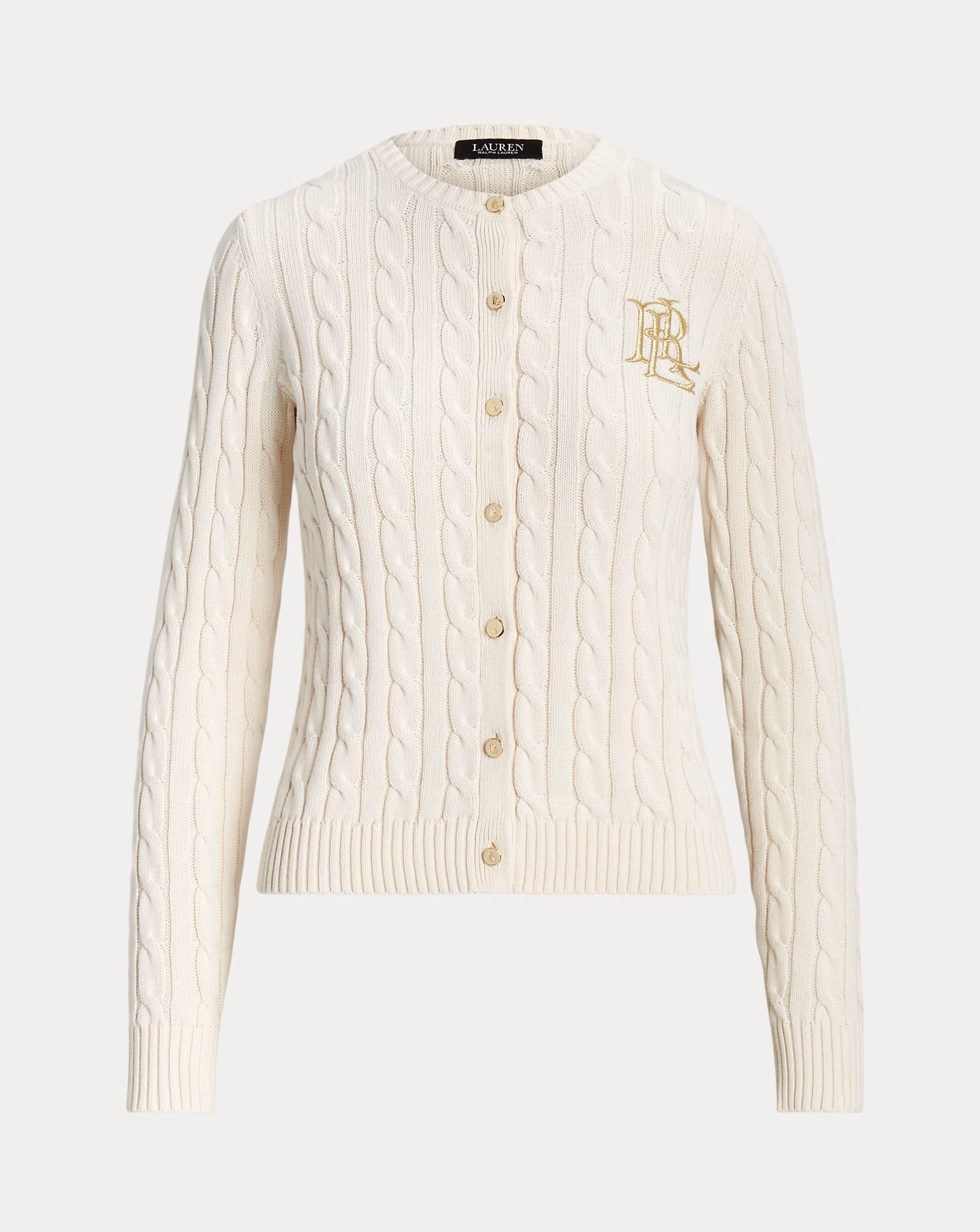 LAUREN RALPH LAUREN CABLE-KNIT COTTON ZAKETA