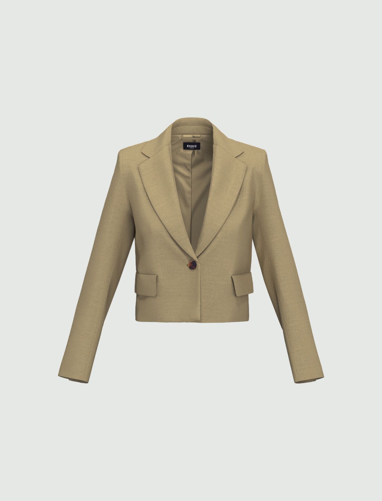 EMME MARELLA SALVIA SHORT LINEN AND VISCOSE BLAZER