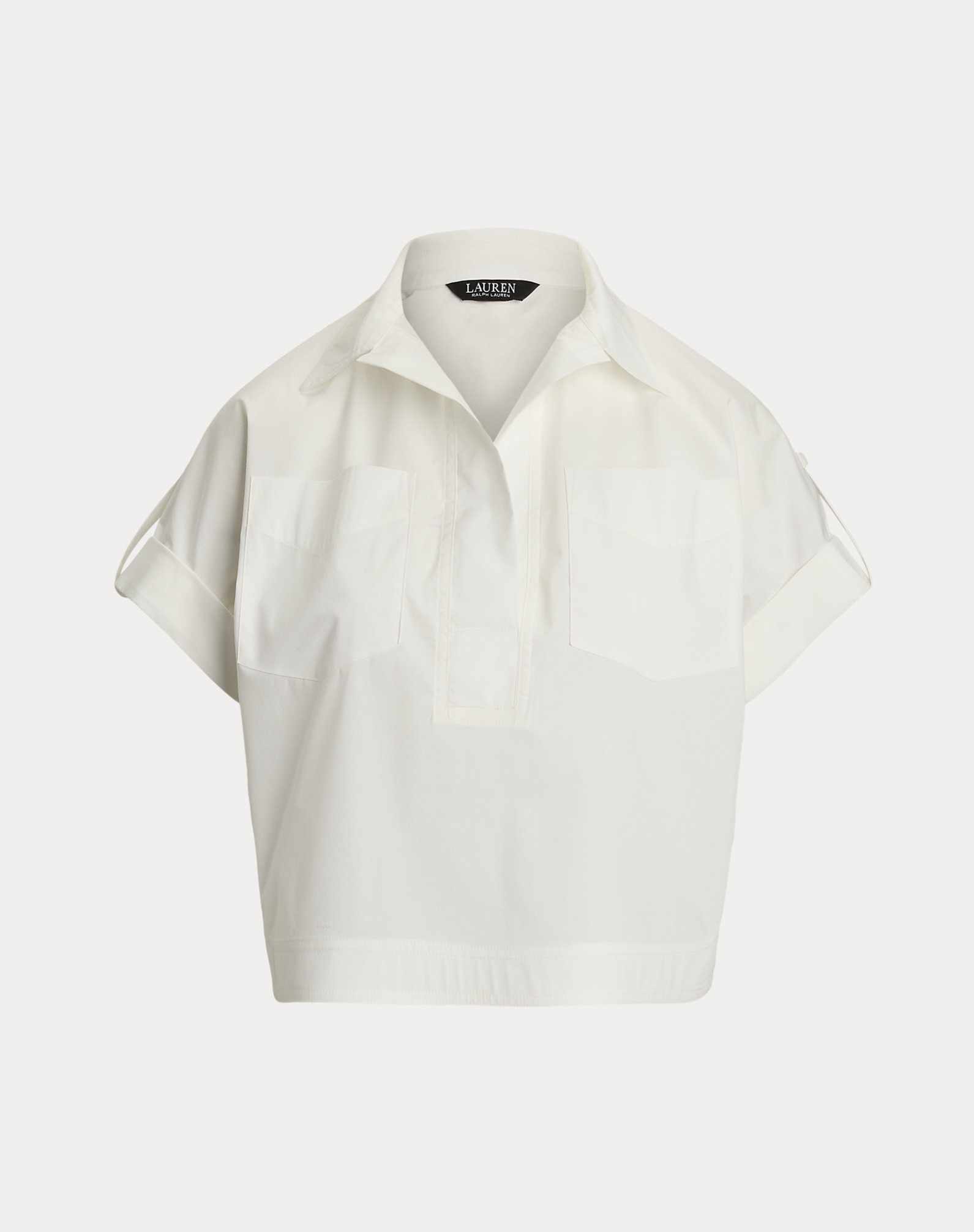 LAUREN RALPH LAUREN COTTON-BLEND SHORT SLEEVE CAMP ΠΟΥΚΑΜΙΣΟ 