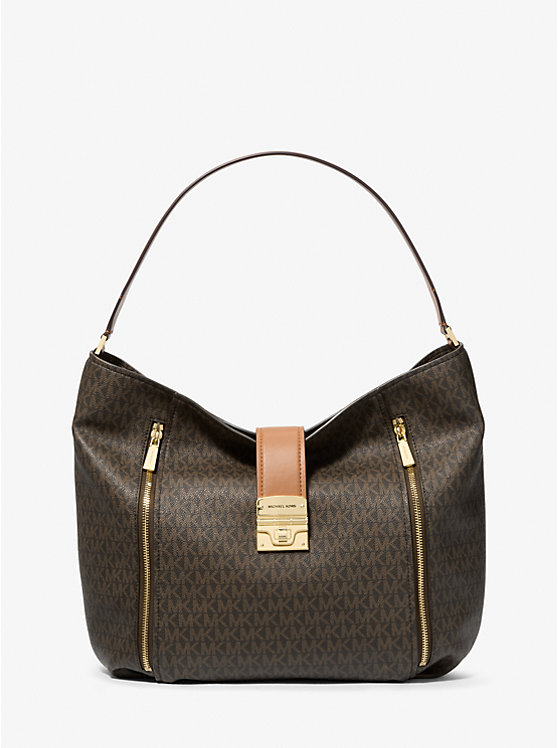 MICHAEL KORS ADDIE LARGE SIGNATURE LOGO SHOULDER ΤΣΑΝΤΑ