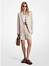 MICHAEL KORS PLEATED LINEN AND COTON SHORTS