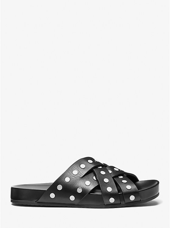 MICHAEL KORS IRENE STUDDED LEATHER FLAT ΠΕΔΙΛΑ