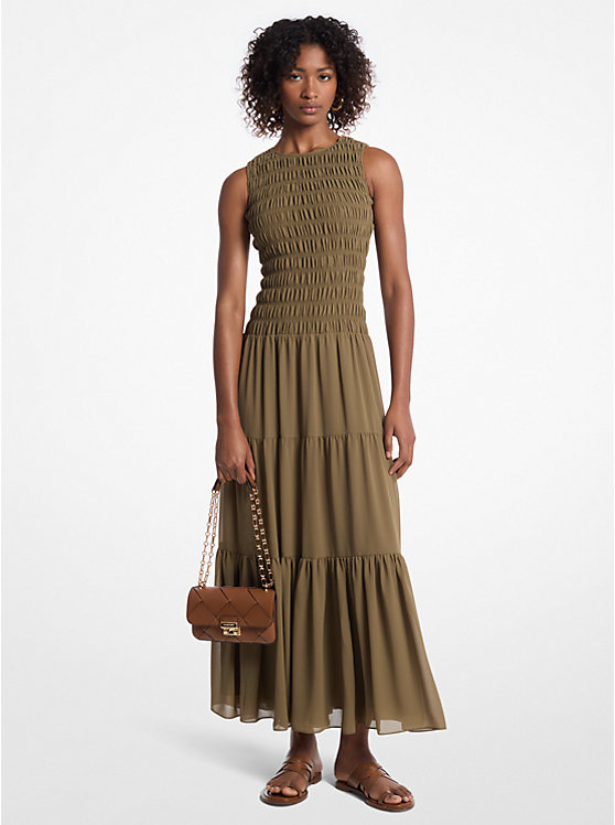 MICHAEL KORS SMOCKED GEORGETTE TANK ΦΟΡΕΜΑ